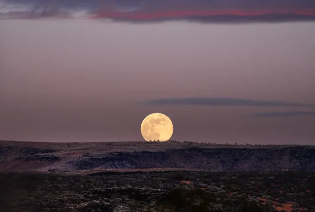 Full moon rising, st. george, utah, usa