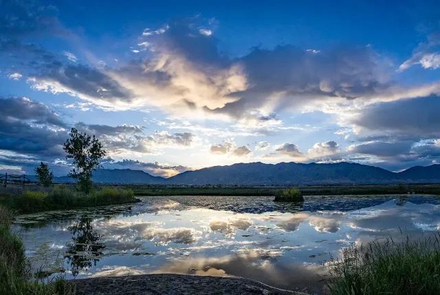 Great Salt Lake Shorelands Preserve Sunrise, Davis, Utah, USA
