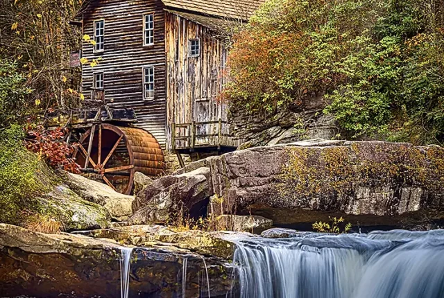 Grist mill waterfall, babcock state park, west virginia, usa