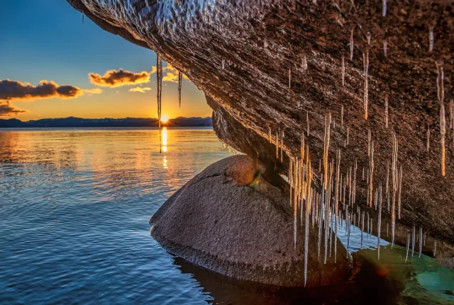 Icicle Sunset, Lake Tahoe, Incline Village, Nevada, USA