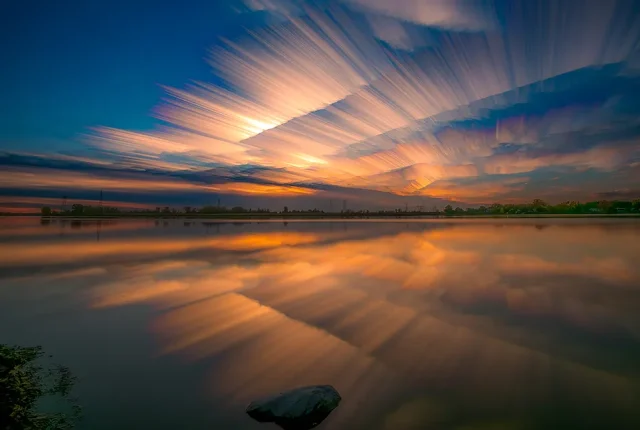Impressive Sunset, Riviere Des Prairies, Montreal, Quebec, Canada