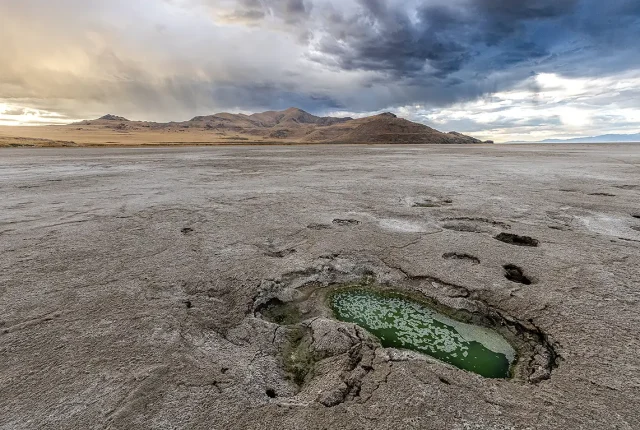 Lake Bed In A Desert, Great Salt Lake Near Salt Lake City, Utah, USA
