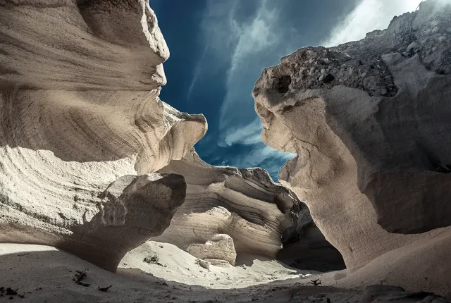 Landscape shaped by time, cho cruz ravine, fuerteventura, canary islands, spain