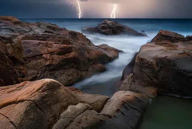 Livorno coast storm, costa livornese, tuscany, italy