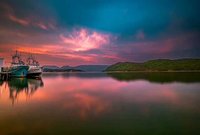 Magic Sunset Moment, Bonne Bay Pond, Newfoundland And Labrador, Canada