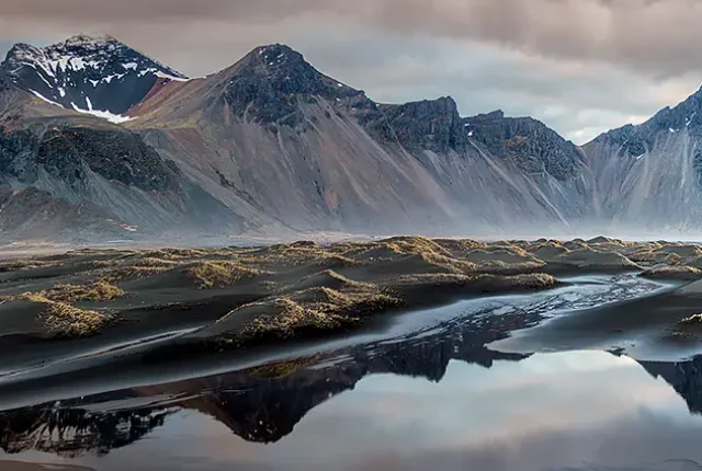 Majestic vestrahorn panorama, hohn, stokksnes peninsula, iceland