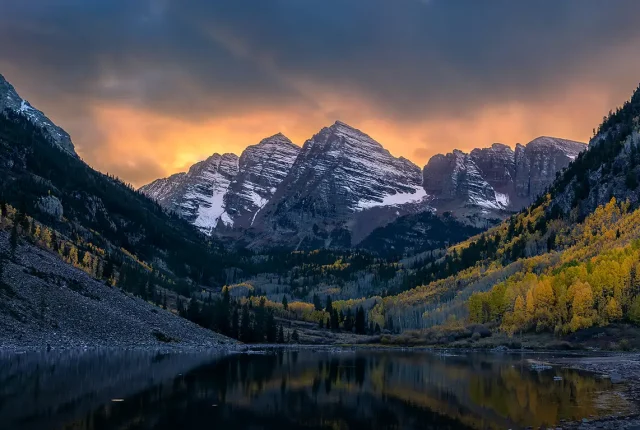 Maroon bells sunset, colorado, usa