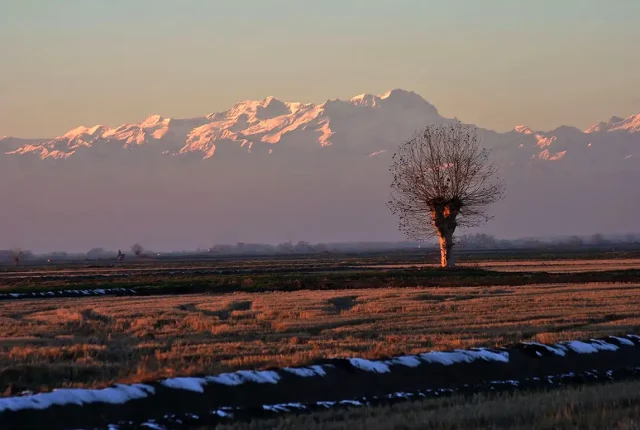 Monte Rosa Sunset, Prarolo, Italy