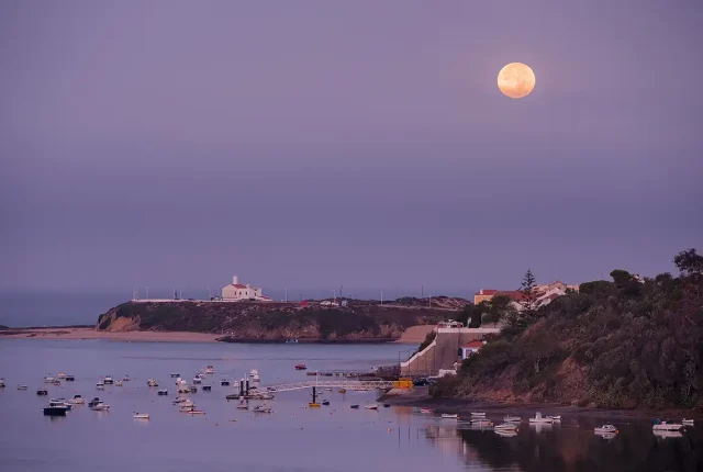 Moonset Over Milfontes, Odemira, Portugal