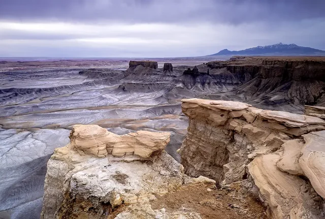 Morning at moonscape overlook, hanksville, utah, usa