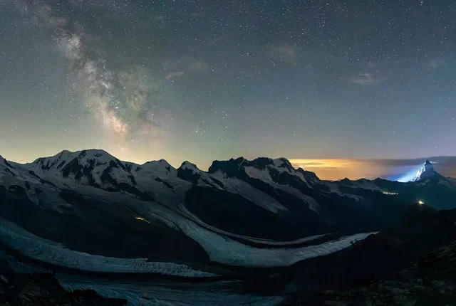Night Sky Above Dufour And Matterhorn, Gornergrat, Zermatt, Switzerland copy