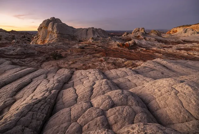 Pink And Purple Sunset At White Pocket, Marble Canyon, Arizona Utah Border, USA