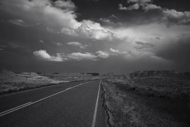 Ranch road, cody, park county, wyoming, usa