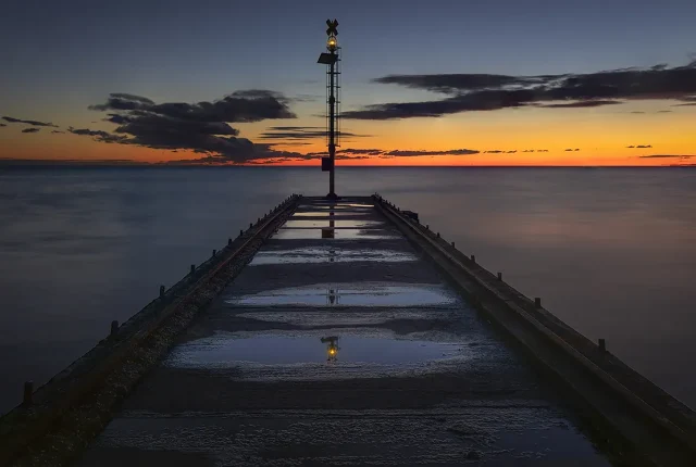 Reflections Of Light, Cinquale Pier, Montignoso, Tuscany, Italy copy