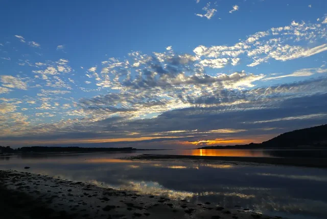 River Minho Sunset, Caminha, Between Portugal And Spain