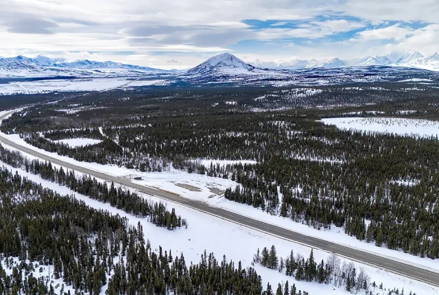 Road Leading To Castner Ice Cave, Alaska, USA