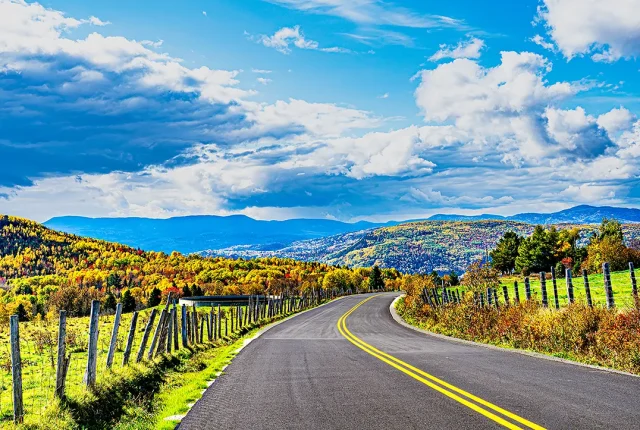 Road To Autumn Beauty, Baie St Paul Region, Quebec, Canada copy
