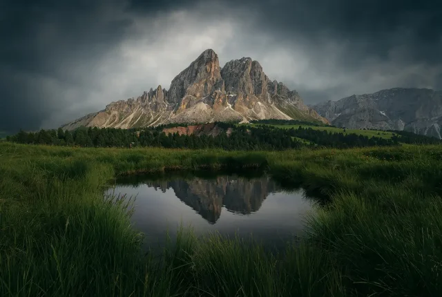 Sass de Putia Reflection, Dolomites, South Tyrol, Italy