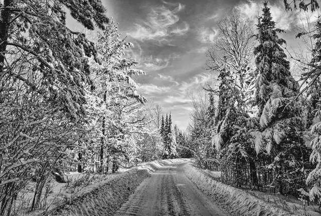 Snowy drive day, remer, northern mn, usa