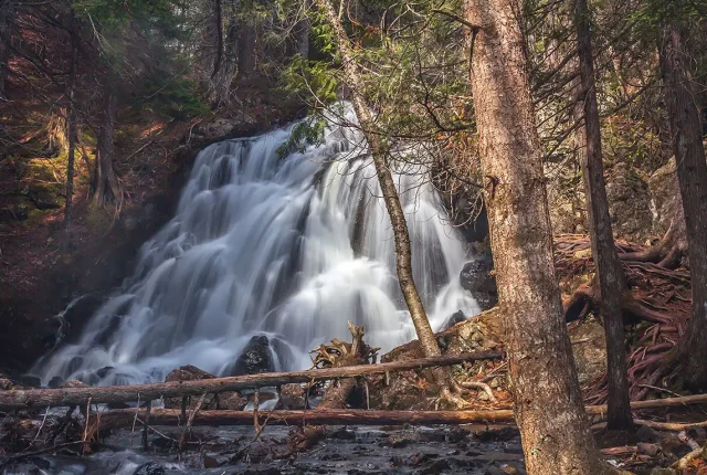 St paddy's falls in spring, near bocabec, new brunswick, canada