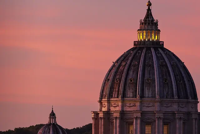 St Peter Dome From Piazzale Socrate, Rome, Italy