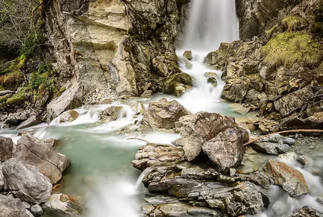 Stechelberg creek fall, bernese alps, switzerland