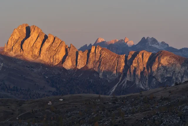 Sunrise On Peaks Near Monte Nuvolao, San Vito di Cadore⁩, ⁨Veneto⁩, ⁨Italy⁩