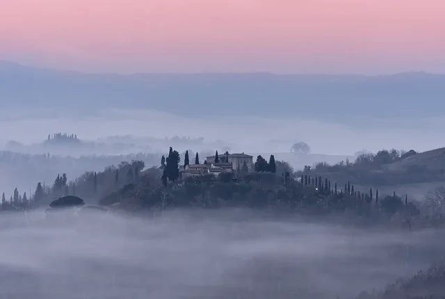 Sunrise On The Lands Of Siena, Crete Senesi, Asciano, Tuscany, Italy