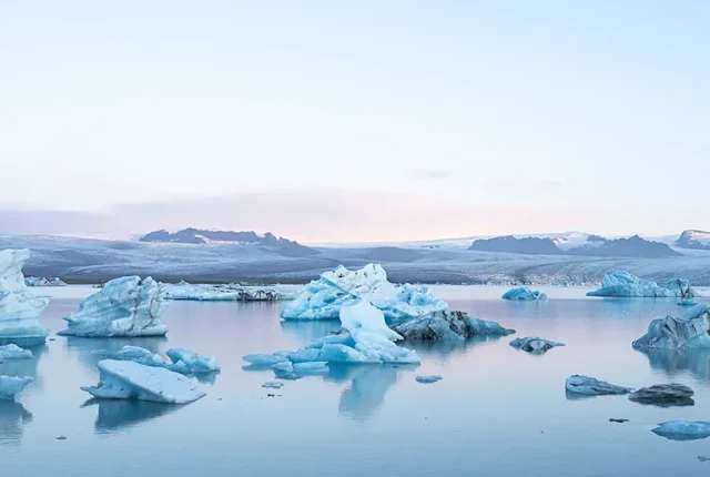Sunrise Over Jokulsarlon Glacier Lagoon, Iceland