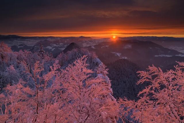 Sunrise Over Pieniny Mountains, Poland