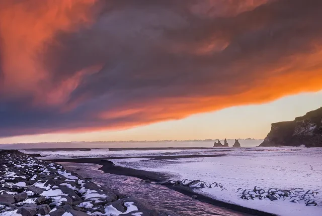 Sunset at Vik Beach, Iceland