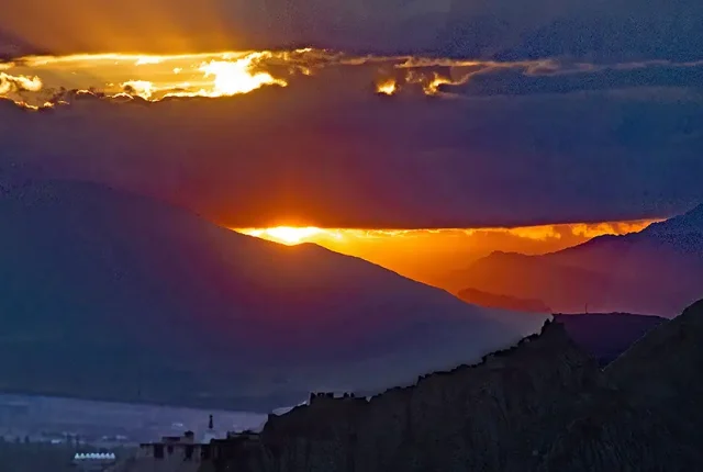 Sunset View From Pagoda, Leh, India