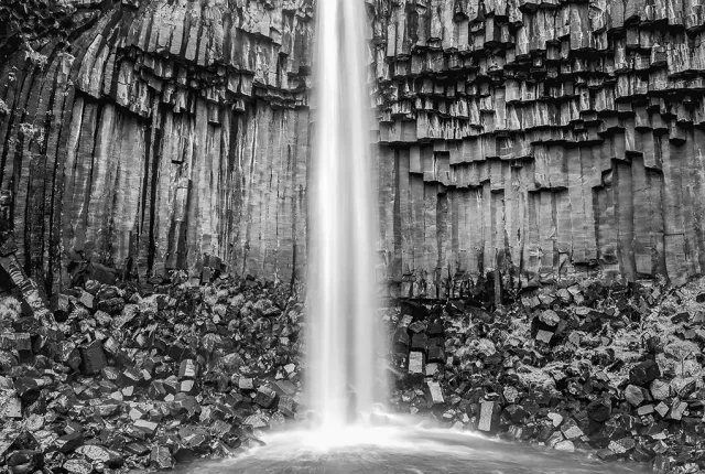 Svartifoss waterfall, vatnajokull national park, iceland