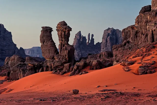 Tadrart Rouge Sunrise, Tadrart Desert, Near Djanet, Algeria
