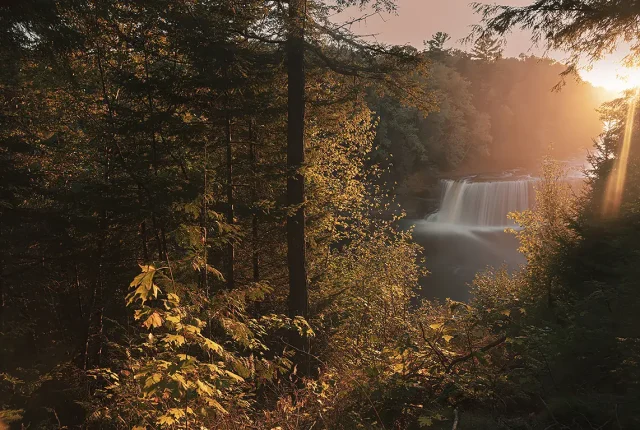 Tahquamenon falls at sunset, tahquamenon falls state park, michigan, usa
