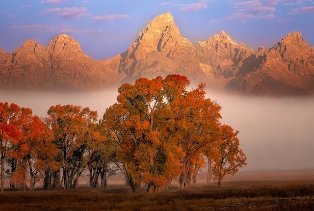 Teton fall haze, grand teton national park, wyoming, usa