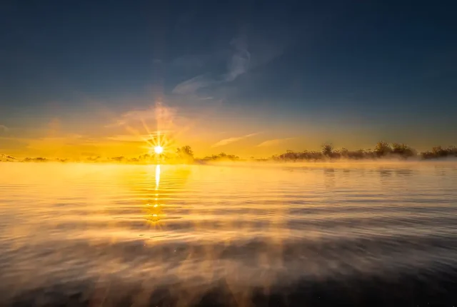 The foggy morning star, plage de l’est, montreal, quebec, canada