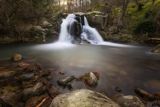 The hidden fall, sierra de gredos, avila, spain