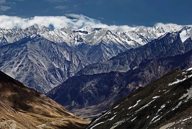 The mighty karakoram, town of leh, ladakh, india