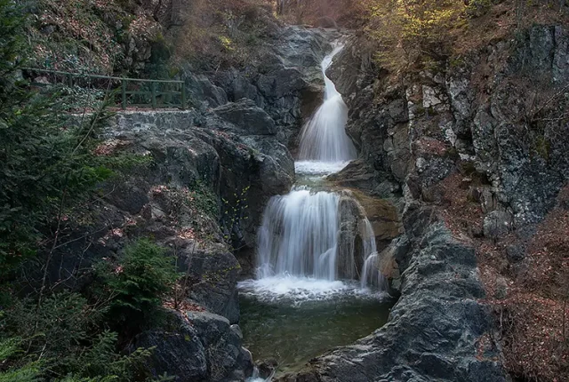 The sun star, boulouvarou waterfalls, metsovo, epirus, greece