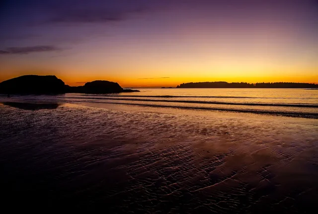 Tinwis Beach Sunset Tranquility, Vancouver Island, British Columbia, Canada