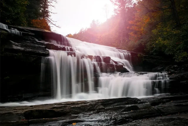 Triple falls, dupont national forest, henderson county, nc, usa