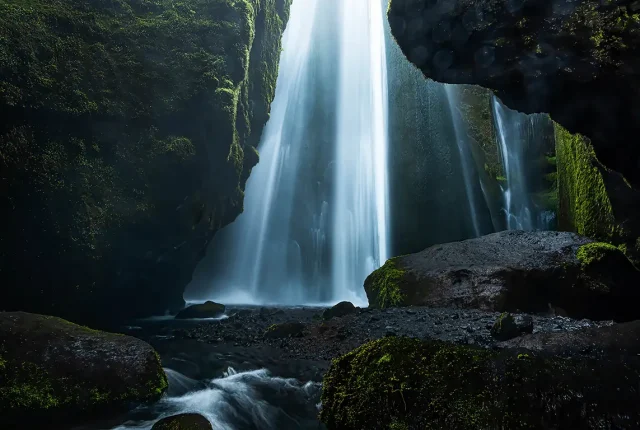 Underground wonder fall, gljufrabui, south iceland