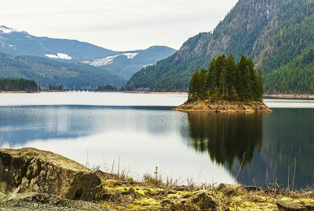 Upper Campbell Lake Small Island, Vancouver Island, Canada