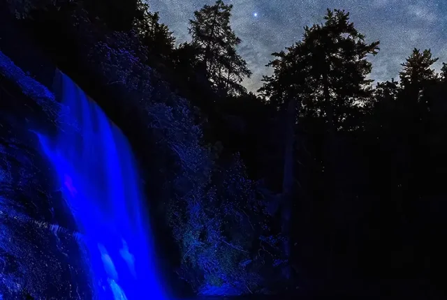 Vision in blue, silver run falls, brevard, north carolina, usa