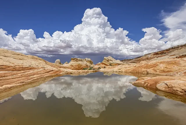 White Pocket Cloud Reflections, Marble Canyon, Coconino County, Arizona, USA White pocket cloud reflections, marble canyon, coconino county, arizona, usa