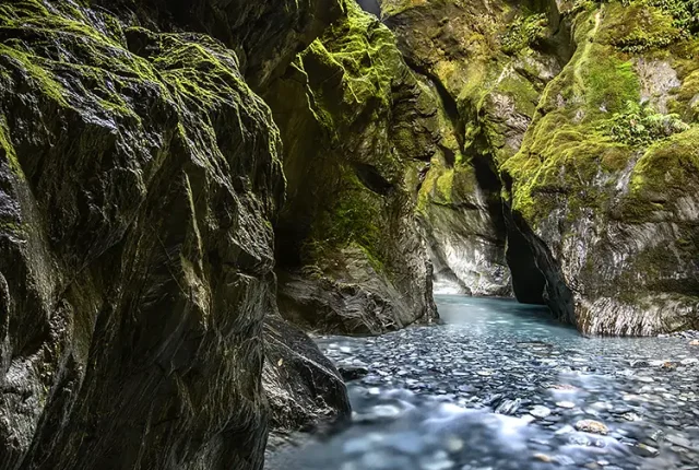Wilson creek gorge, haast pass, new zealand
